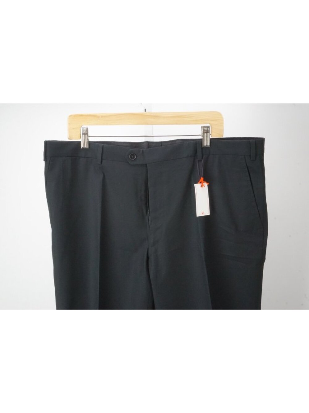 Isaia Solid Black 100% Cotton Mens Chino Pants Sz 48 EU Brand New